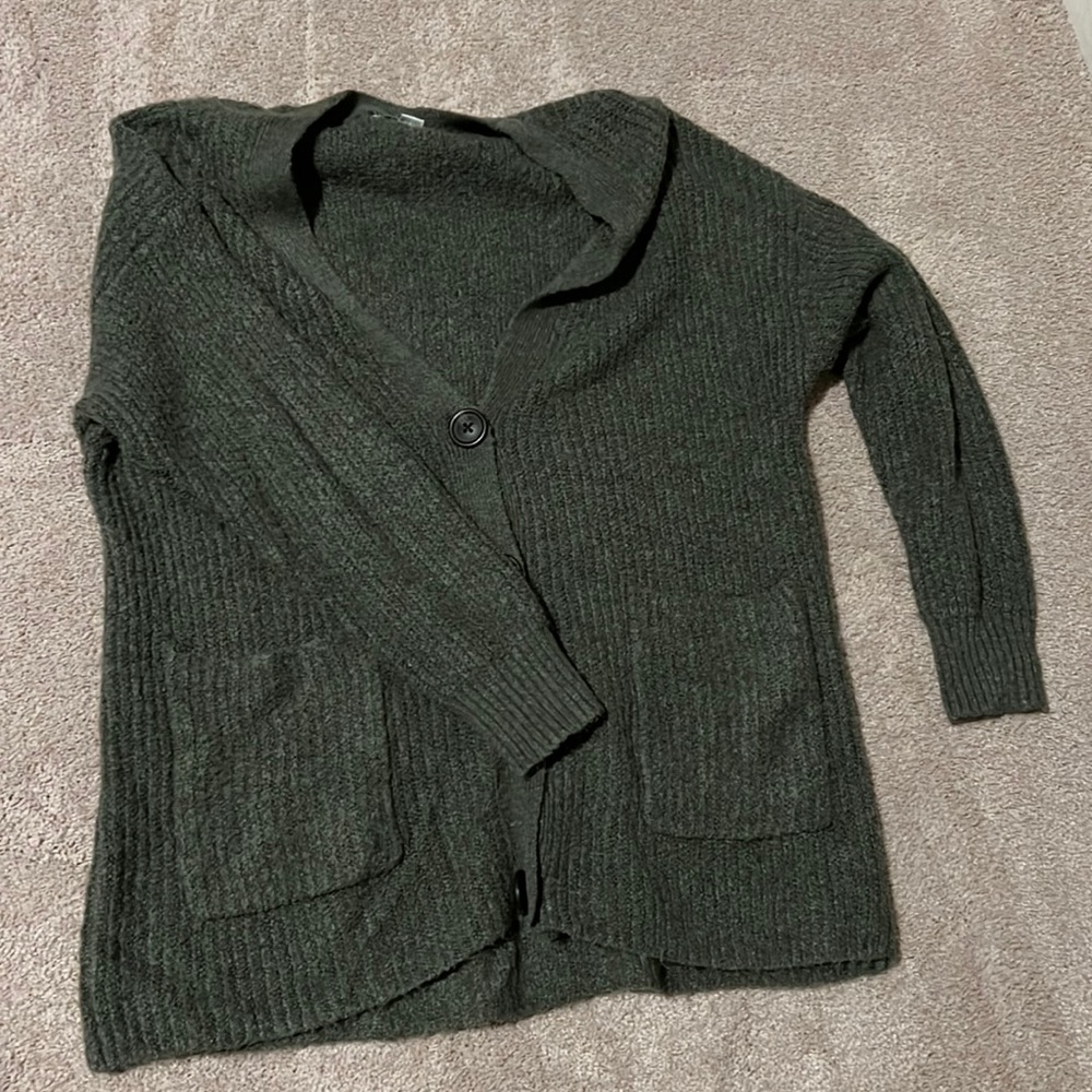 Dark Green Sweater, low cut